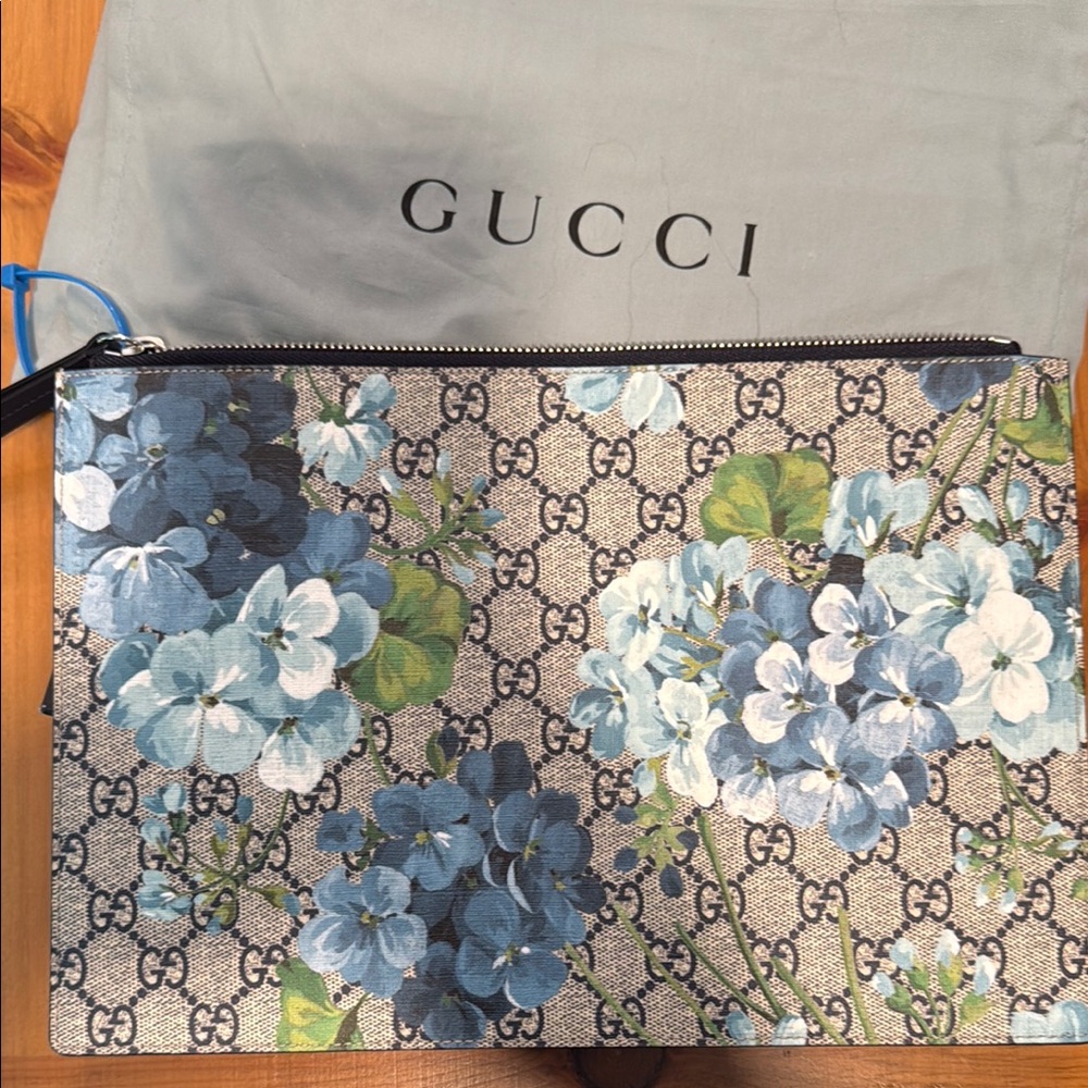 Gucci Blue Floral Clutch